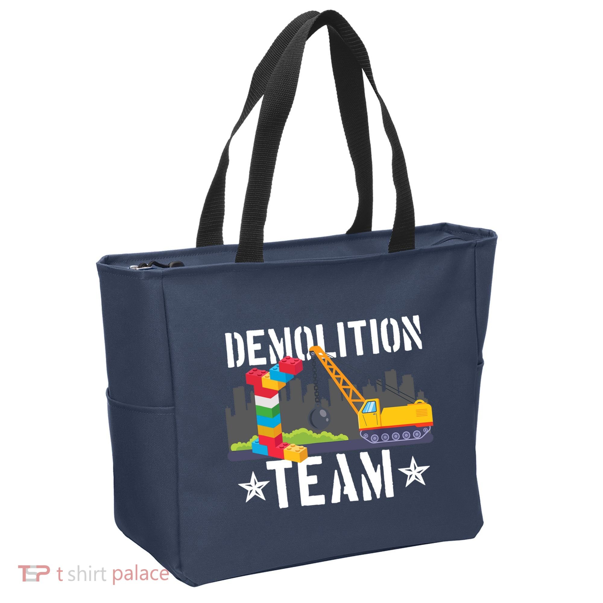 Demolition Team Master Builder Building Blocks Bricklayer Tote Bag