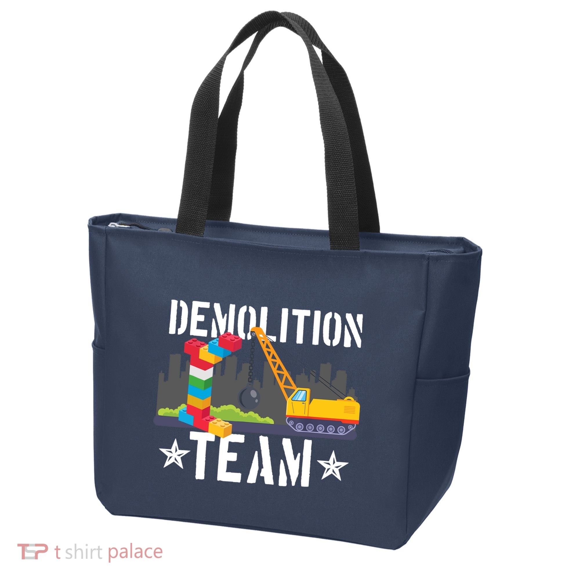 Demolition Team Master Builder Building Blocks Bricklayer Tote Bag