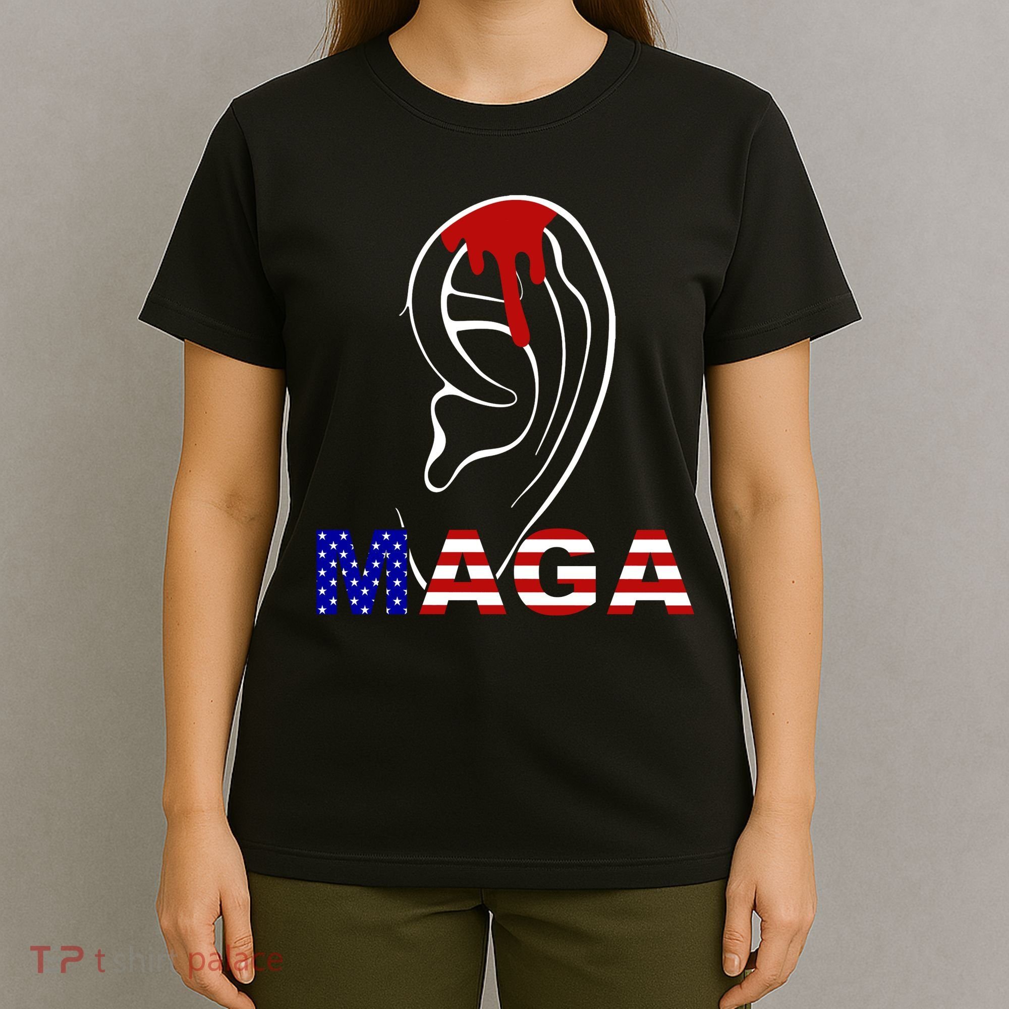 Donald Trump Maga Gun Shot To The Ear T-Shirt