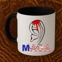 Donald Trump Maga Gun Shot To The Ear Coffee Mug thumb 2