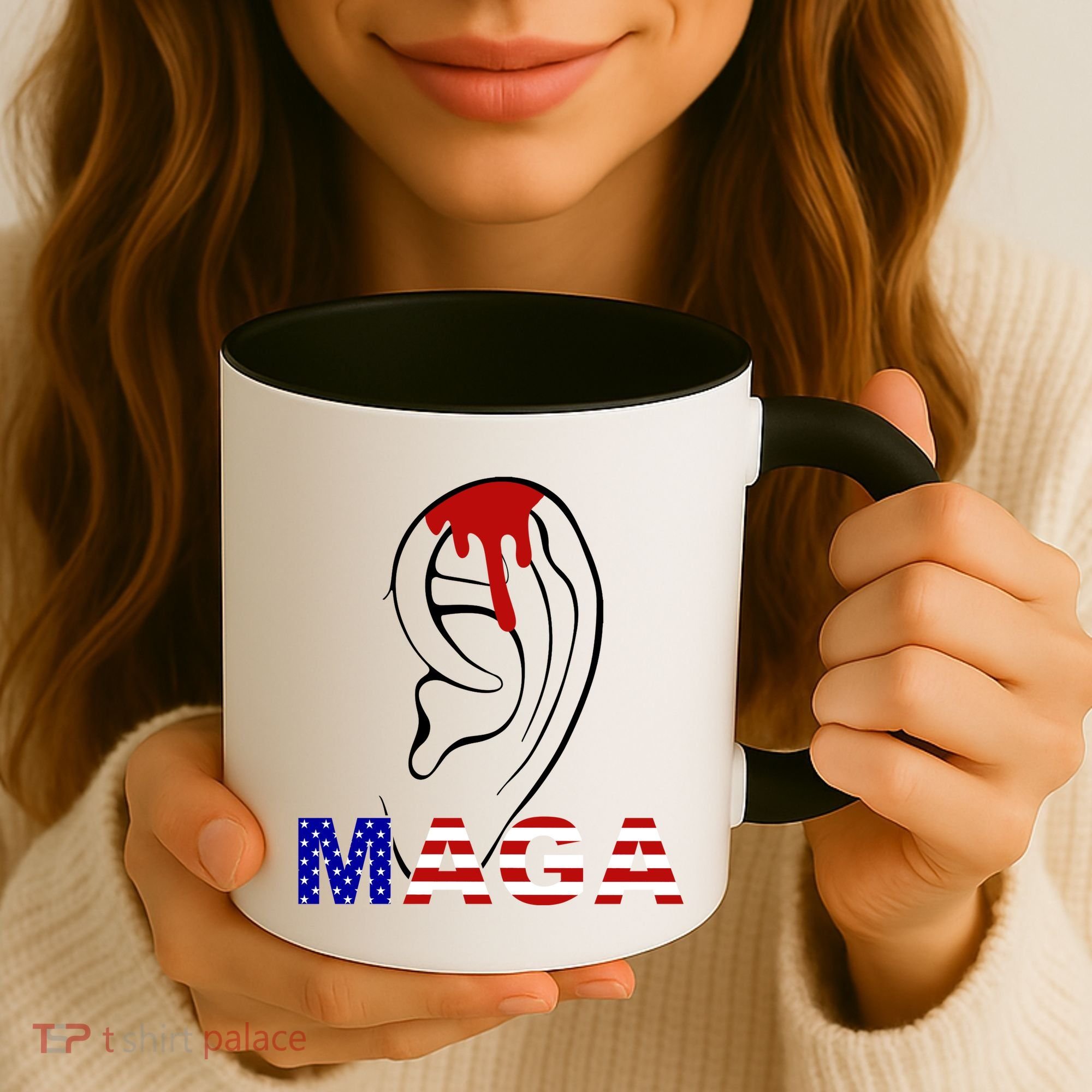 Donald Trump Maga Gun Shot To The Ear Coffee Mug