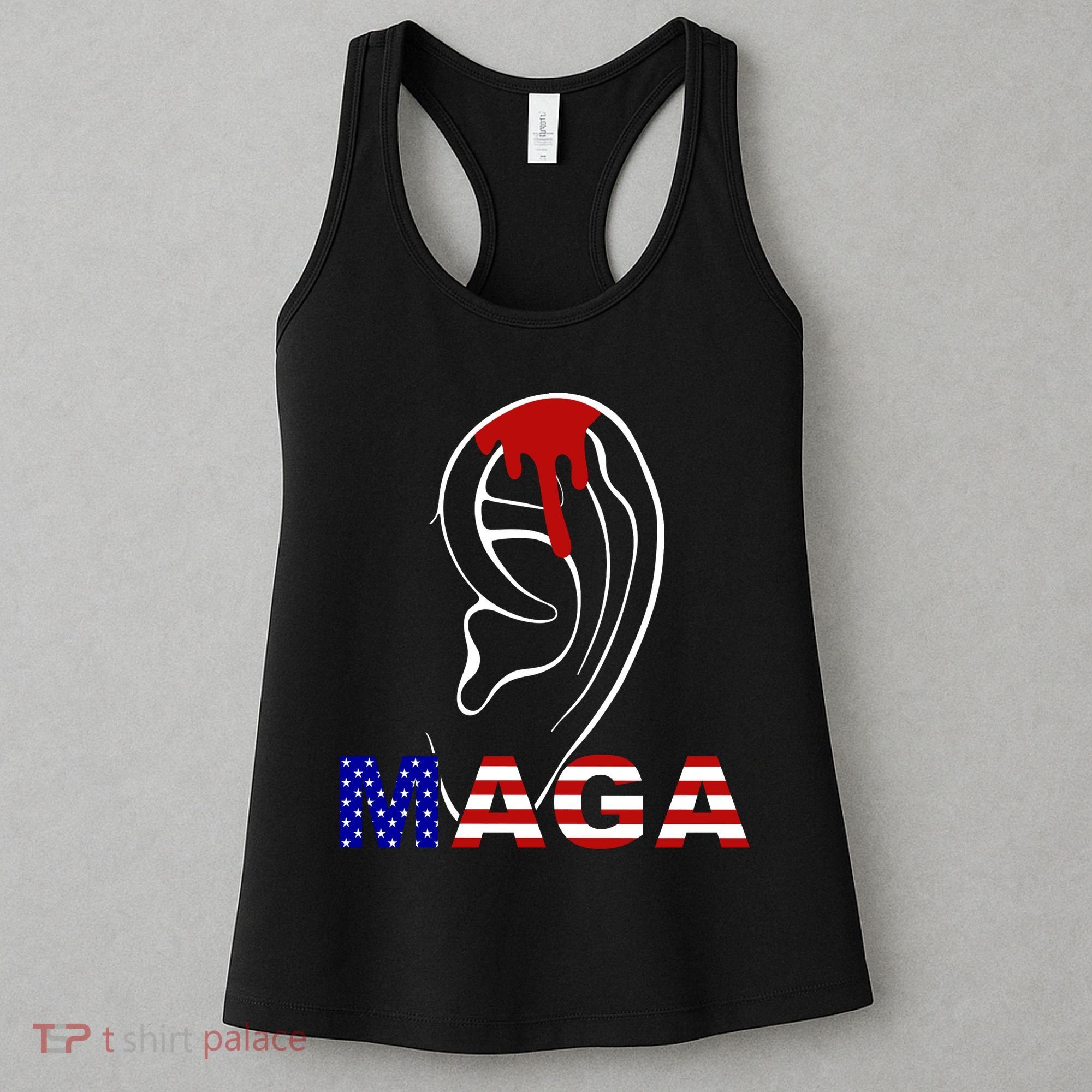 Donald Trump Maga Gun Shot To The Ear Women's Tank Top