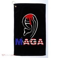 Donald Trump Maga Gun Shot To The Ear Golf Towel thumb 0