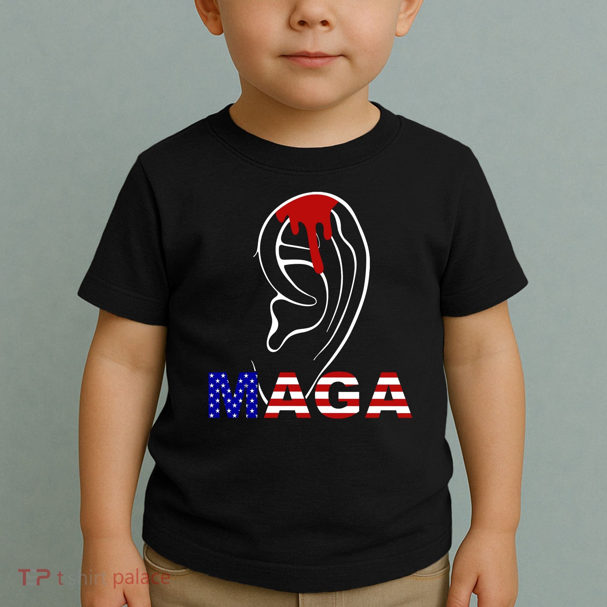 Donald Trump Maga Gun Shot To The Ear Toddler T-Shirt