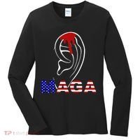 Donald Trump Maga Gun Shot To The Ear Women's Long Sleeve Shirt thumb 0