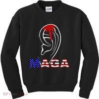 Donald Trump Maga Gun Shot To The Ear Kids Sweatshirt thumb 0