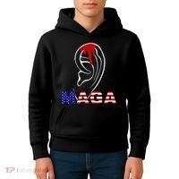Donald Trump Maga Gun Shot To The Ear Kids Hoodie thumb 4