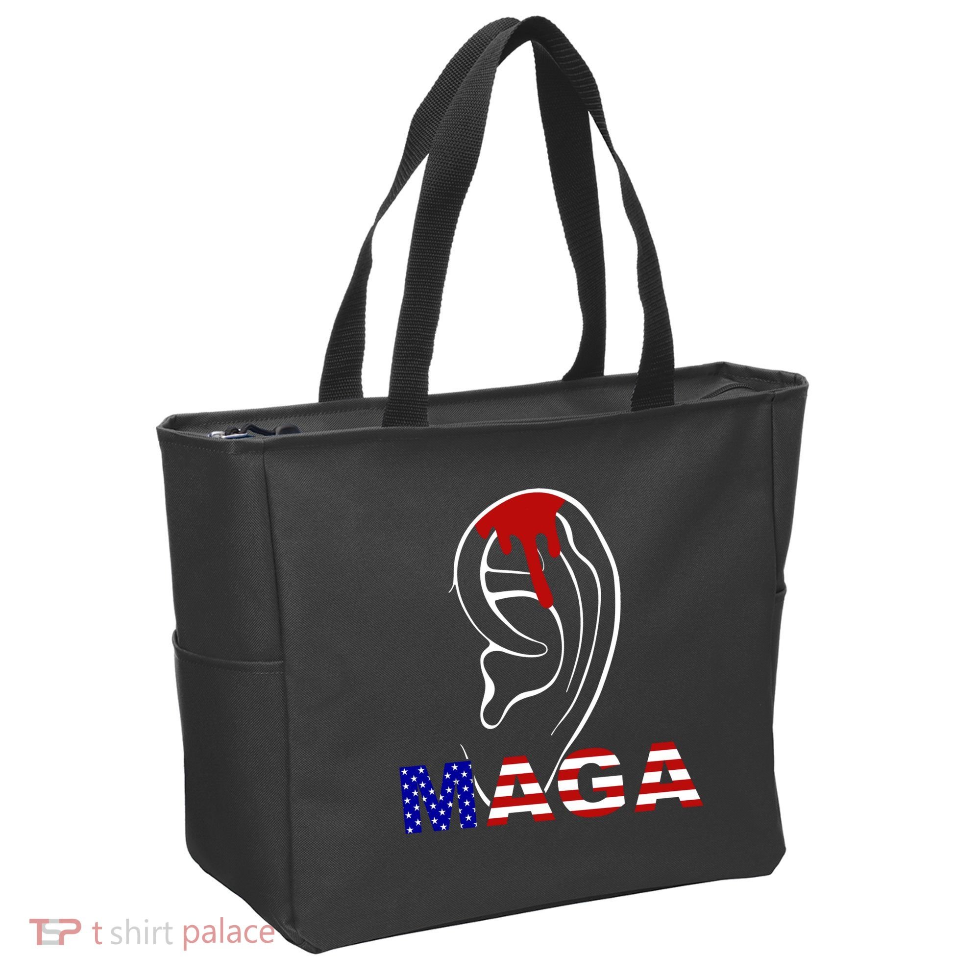 Donald Trump Maga Gun Shot To The Ear Tote Bag