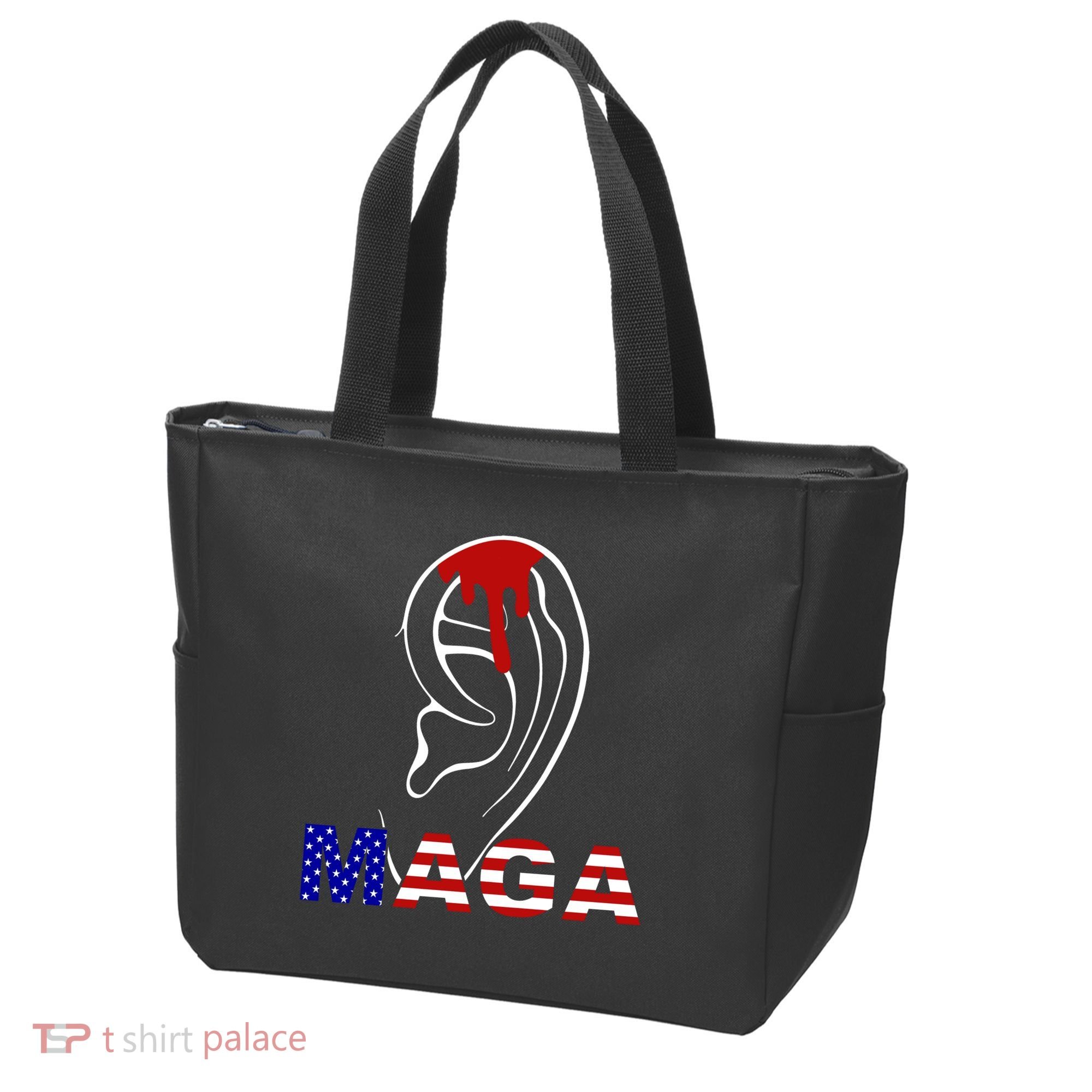 Donald Trump Maga Gun Shot To The Ear Tote Bag
