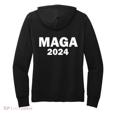 Donald Trump Mugshot MAGA 2024 Front & Back Women's Hoodie back