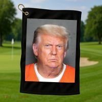 Donald Trump Mugshot MAGA 2024 Front & Back Golf Towel thumb 2