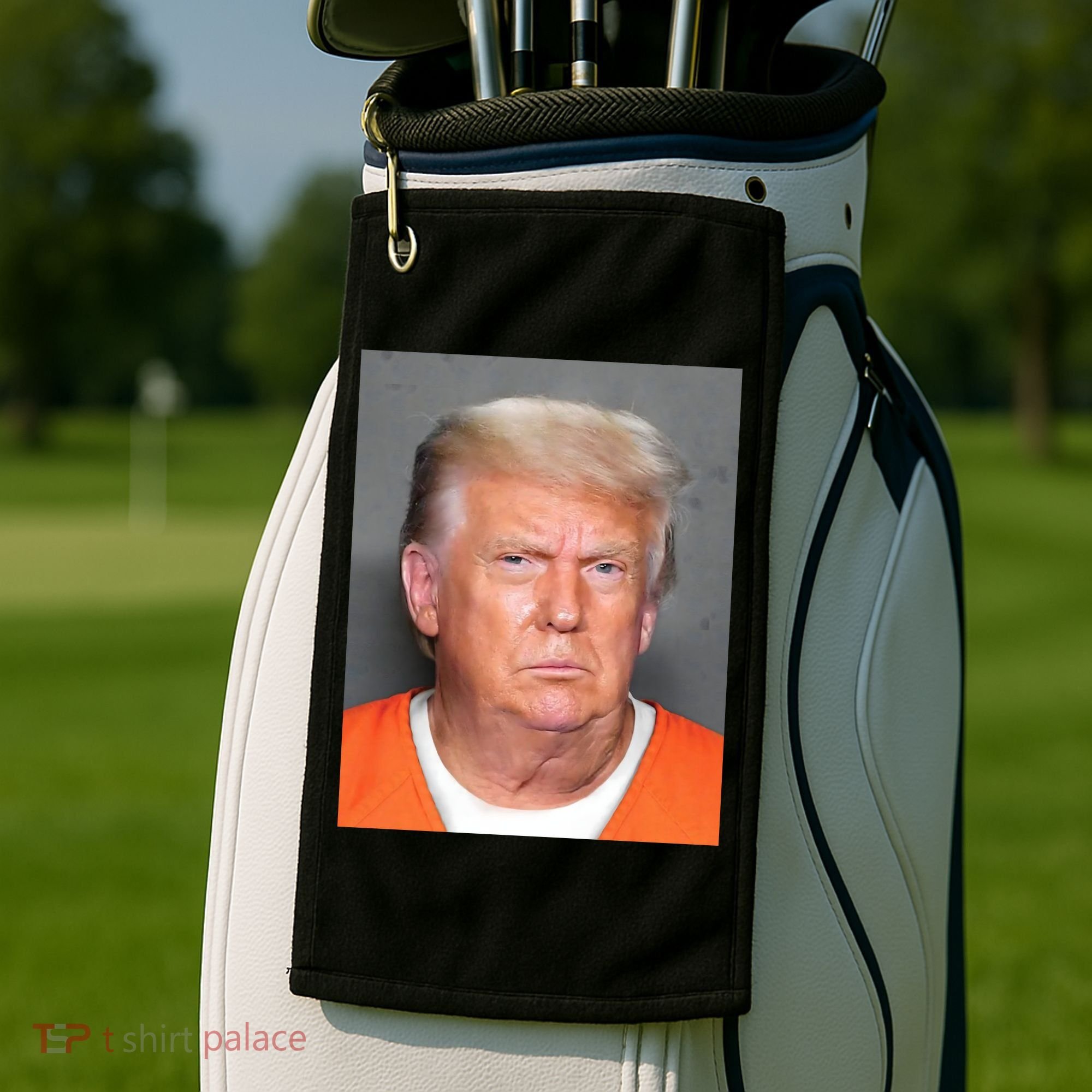 Donald Trump Mugshot MAGA 2024 Front & Back Golf Towel