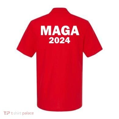 Donald Trump Mugshot MAGA 2024 Front & Back Polo back