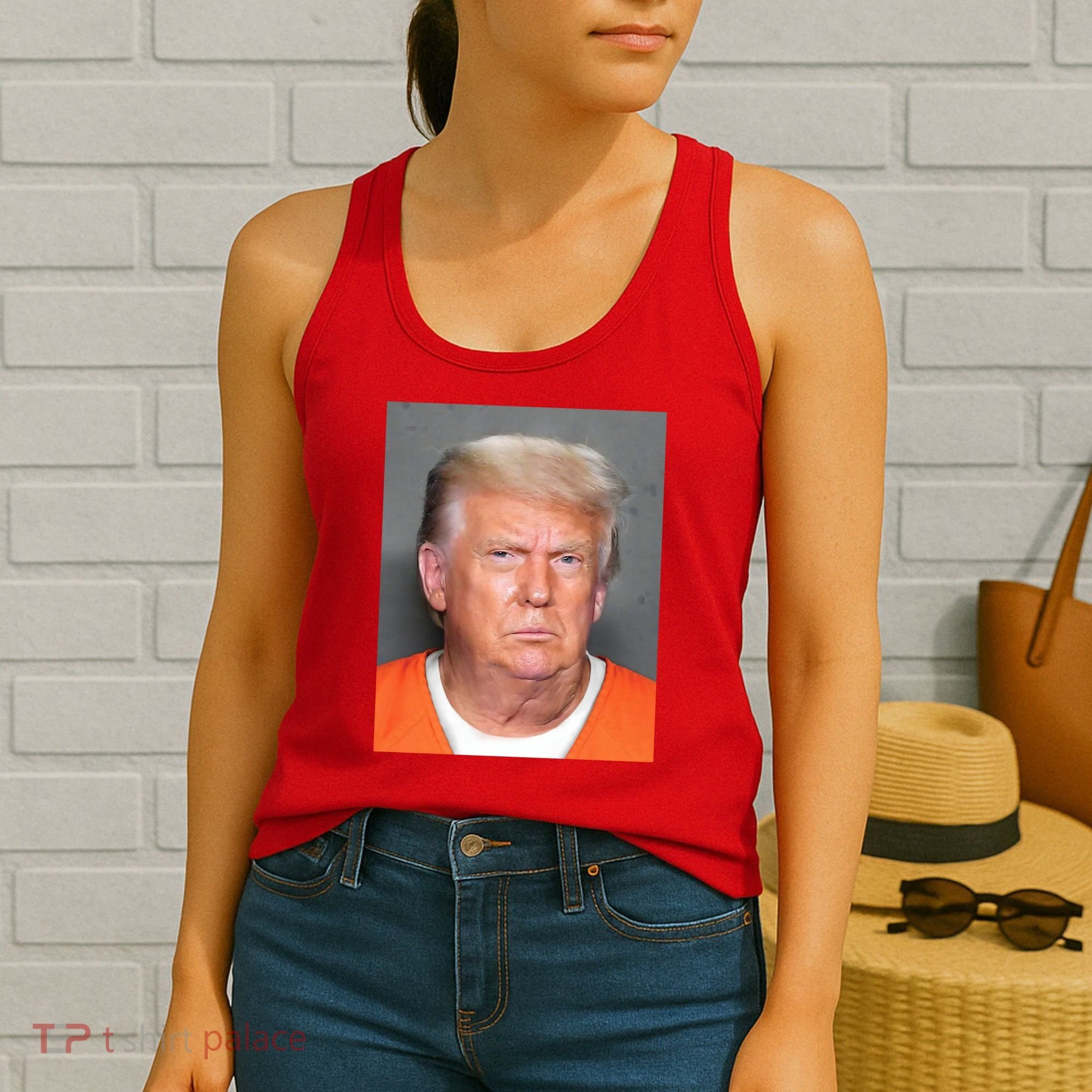 Donald Trump Mugshot MAGA 2024 Front & Back Women's Tank Top