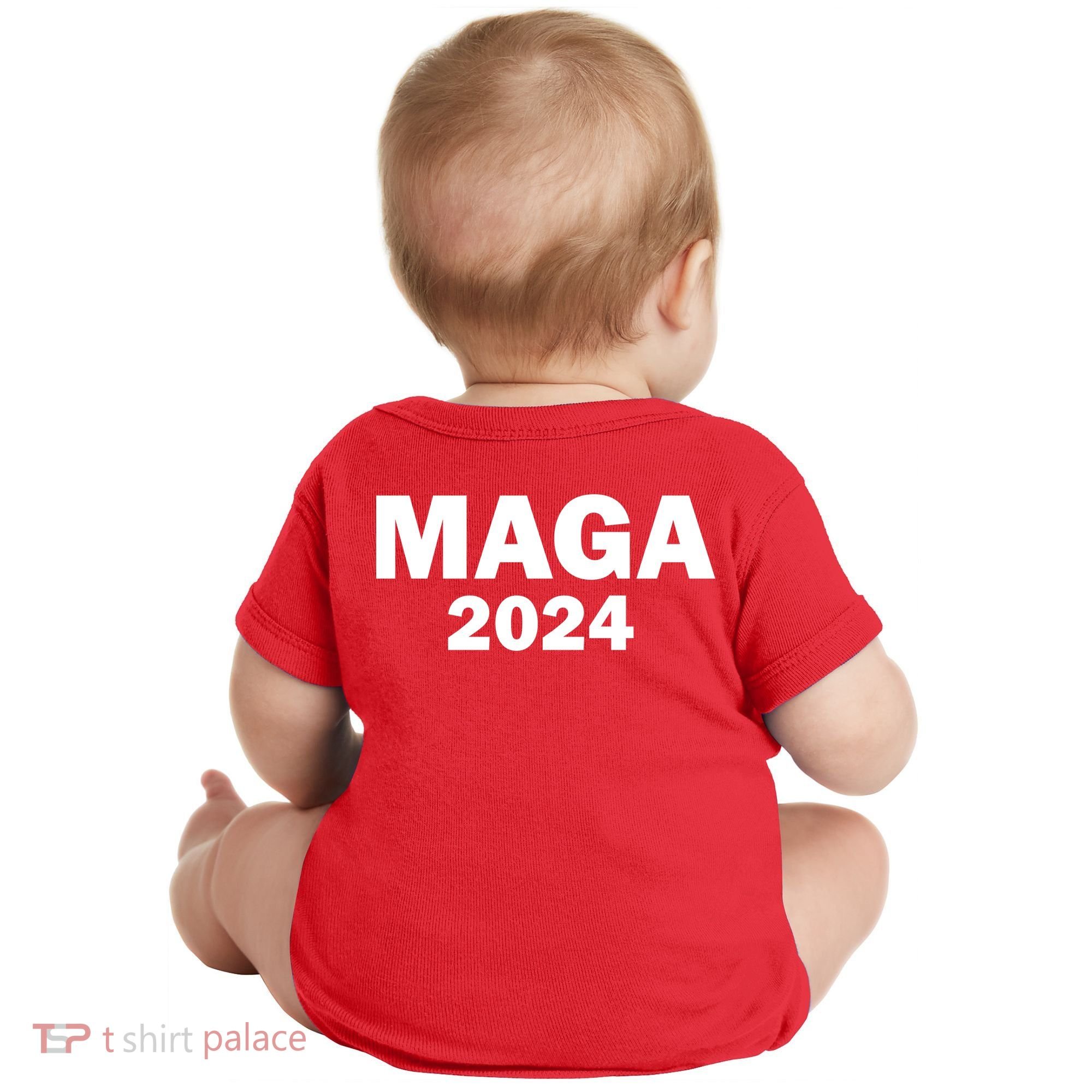 Donald Trump Mugshot MAGA 2024 Front & Back Baby Bodysuit