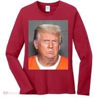 Donald Trump Mugshot MAGA 2024 Front & Back Women's Long Sleeve Shirt thumb 0