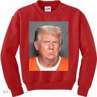 Donald Trump Mugshot MAGA 2024 Front & Back Kids Sweatshirt thumb 0