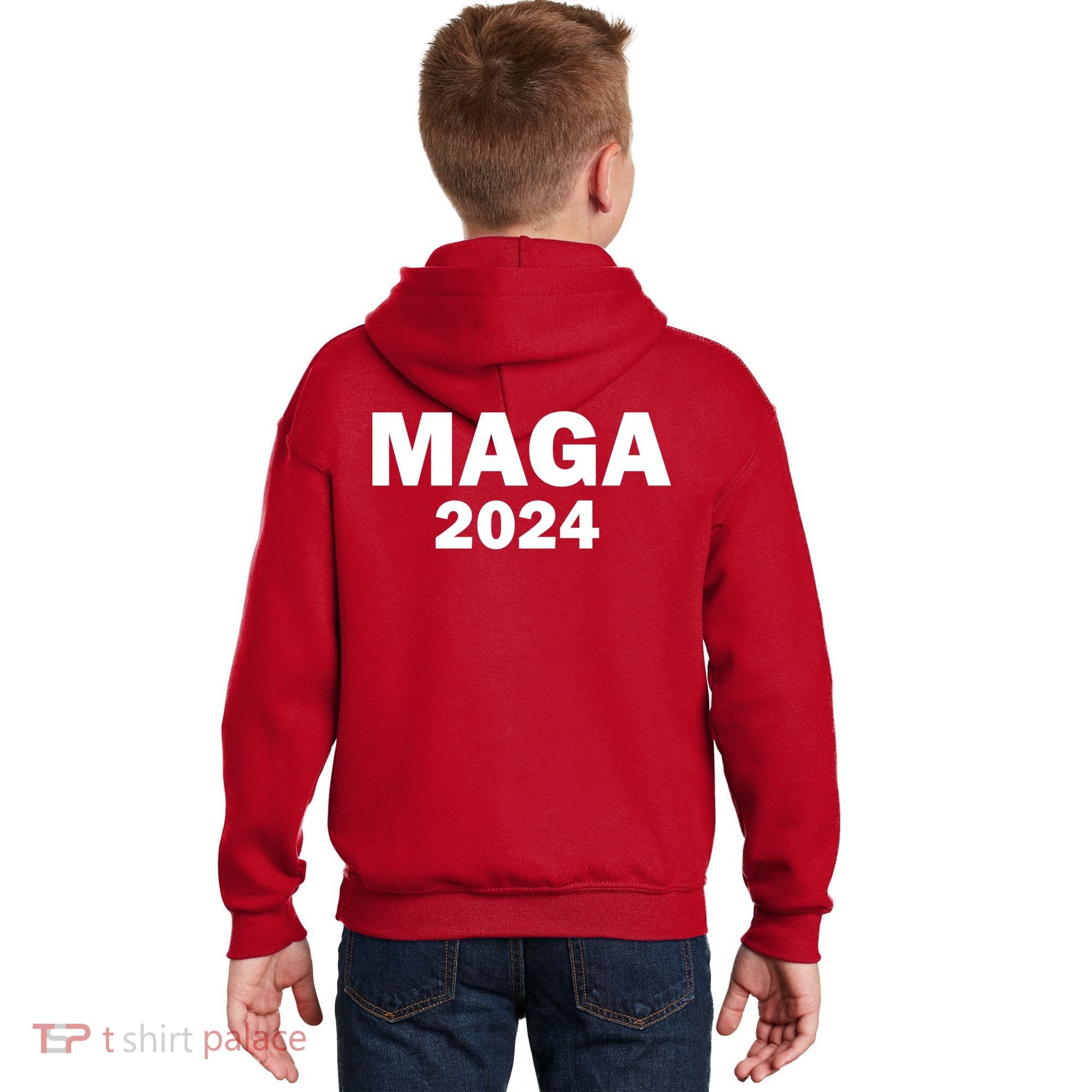 Donald Trump Mugshot MAGA 2024 Front & Back Kids Hoodie
