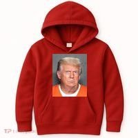 Donald Trump Mugshot MAGA 2024 Front & Back Kids Hoodie thumb 0