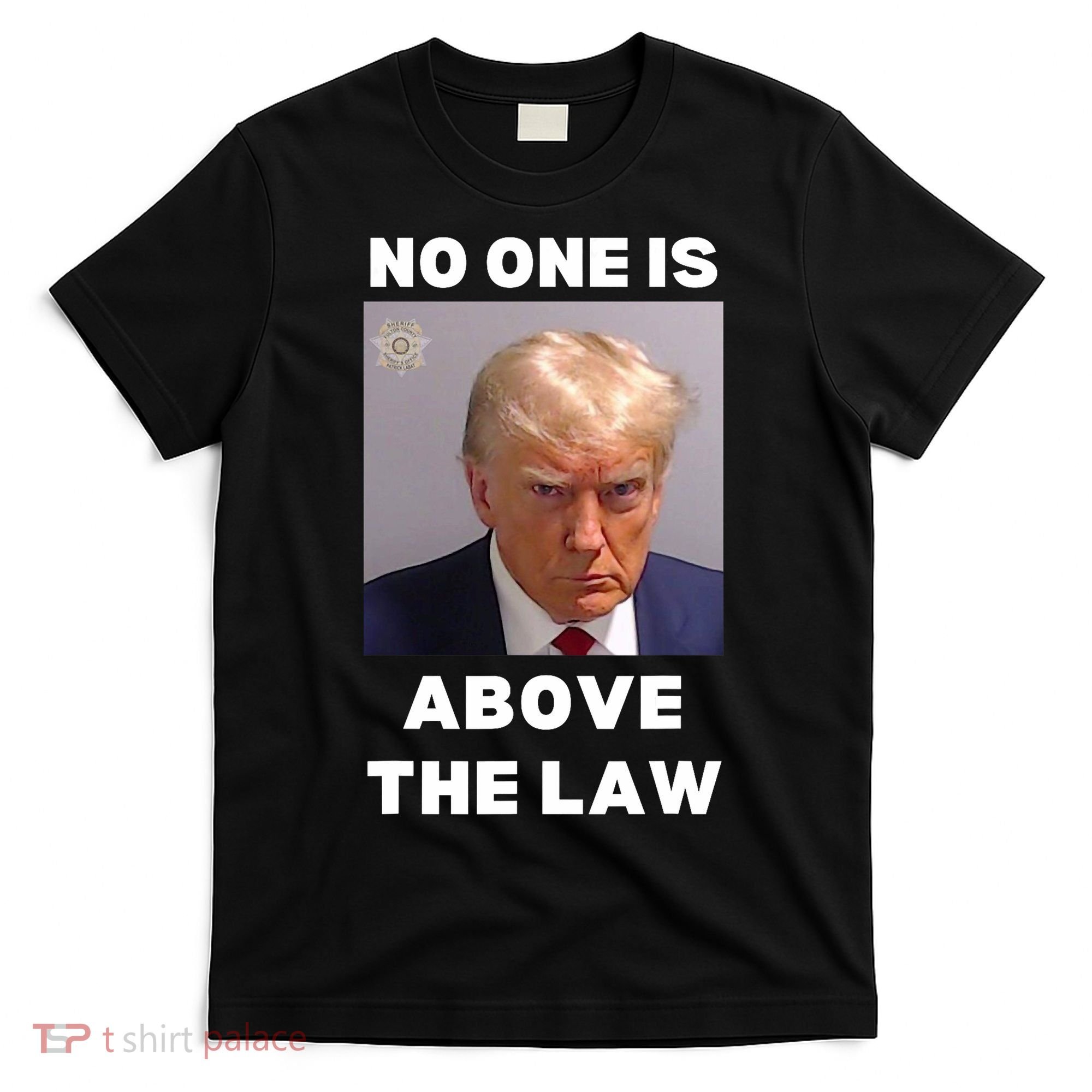 Donald Trump Mug Shot No One Is Above The Law Anti Trump T-Shirt
