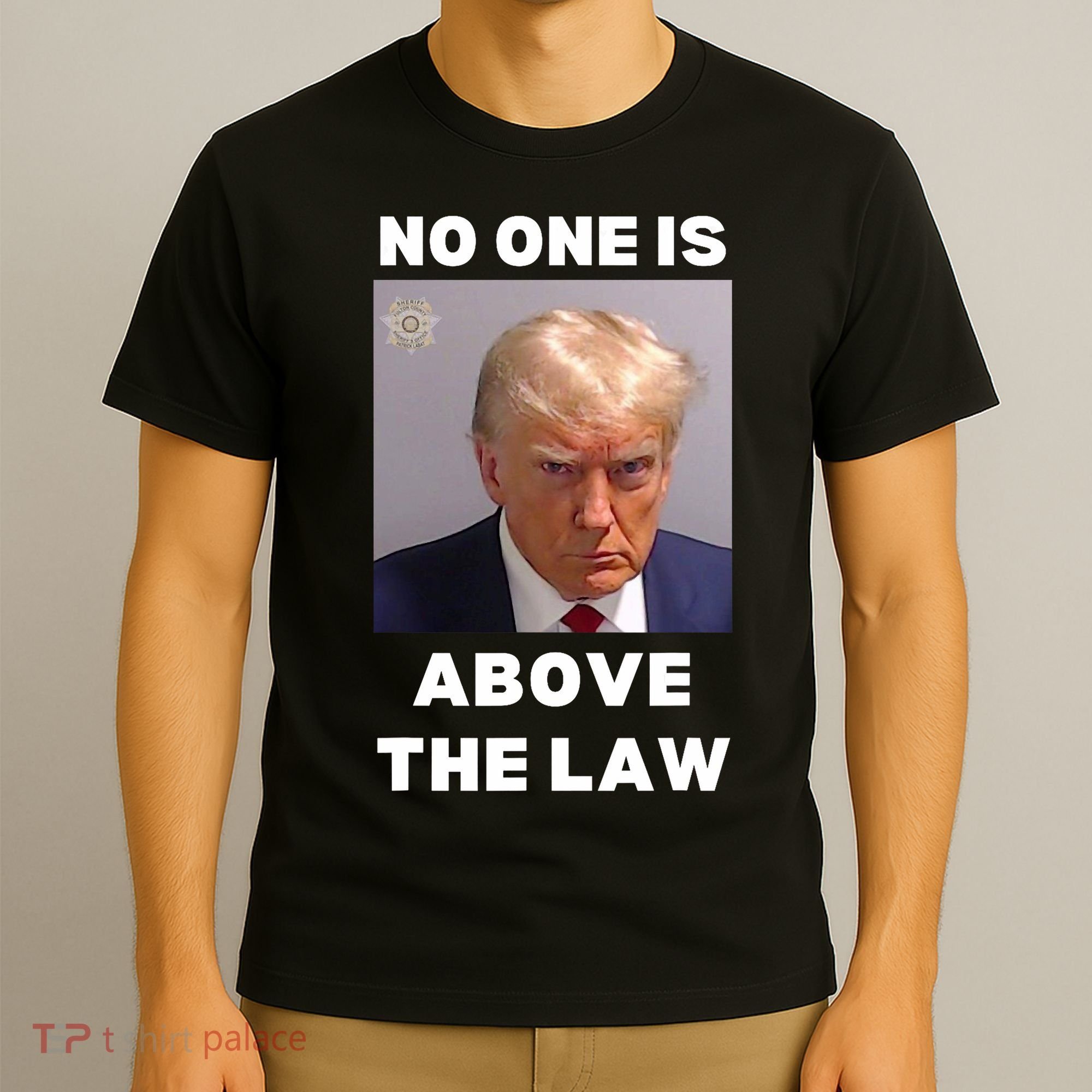 Donald Trump Mug Shot No One Is Above The Law Anti Trump T-Shirt