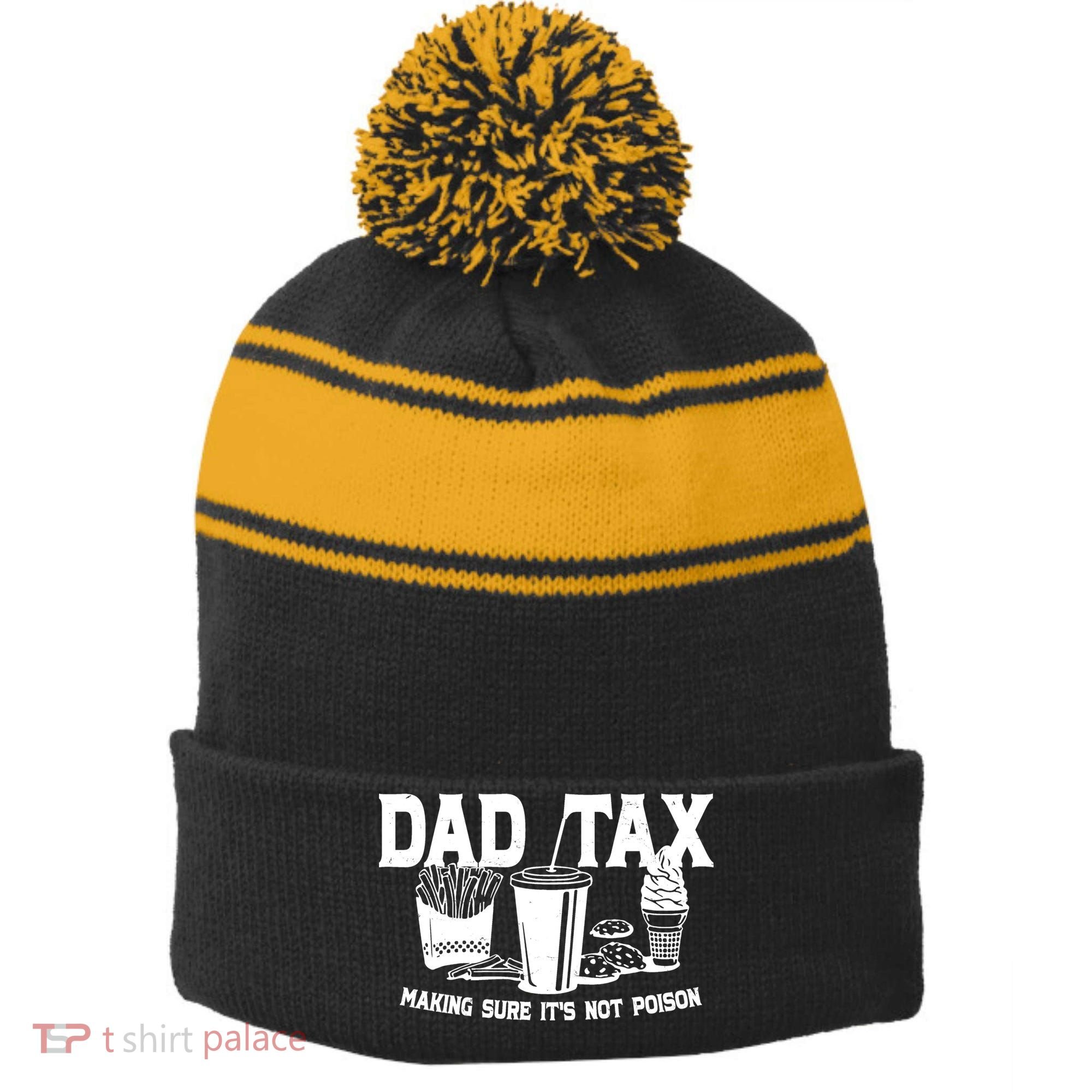 Dad Tax Making Sure Its Not Poison Stripe Pom Pom Beanie