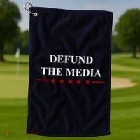 Defund The Media USA Star Golf Towel thumb 1