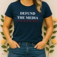 Defund The Media USA Star Women's T-Shirt thumb 2