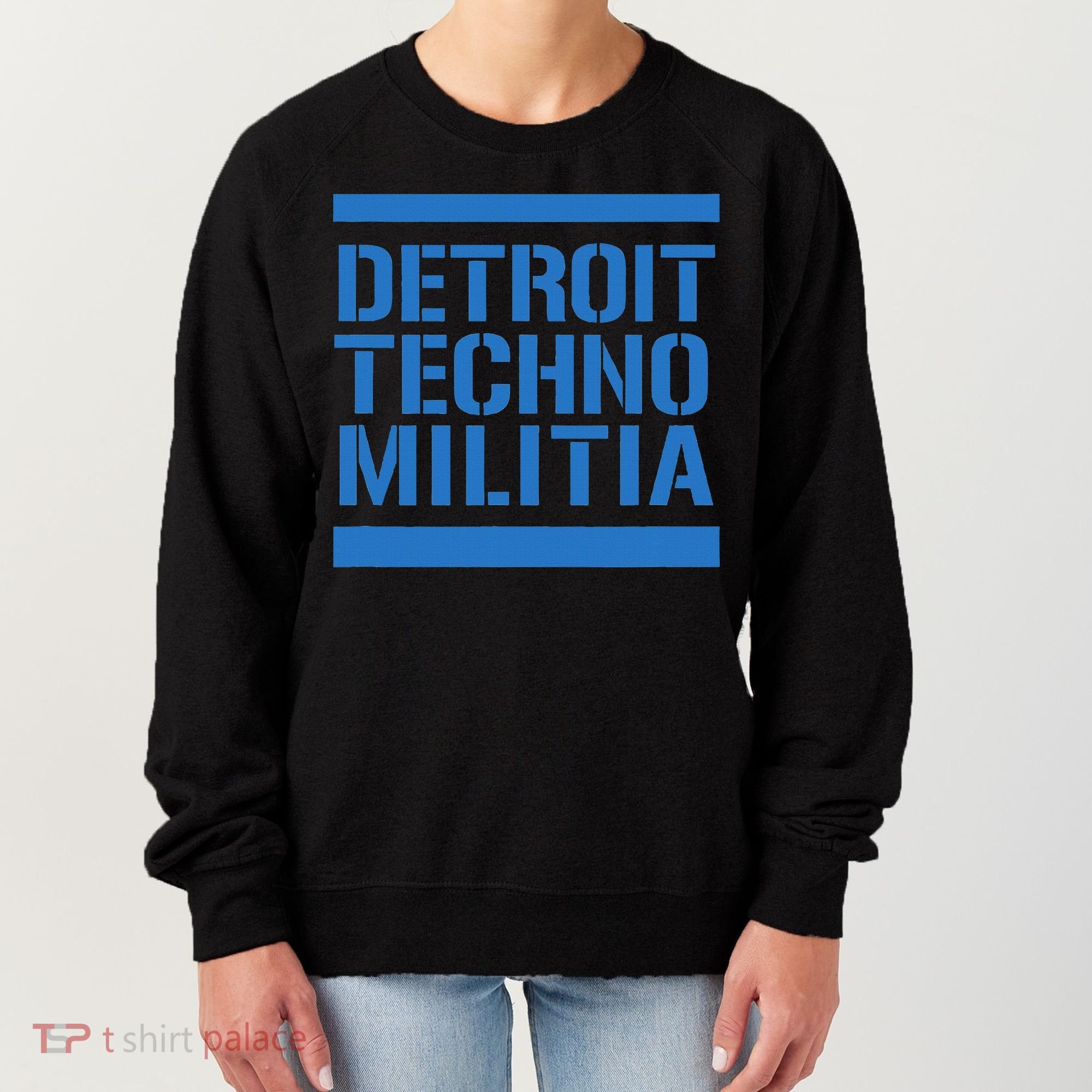 Detroit Techno Militia Blue Logo  Women's Sweatshirt