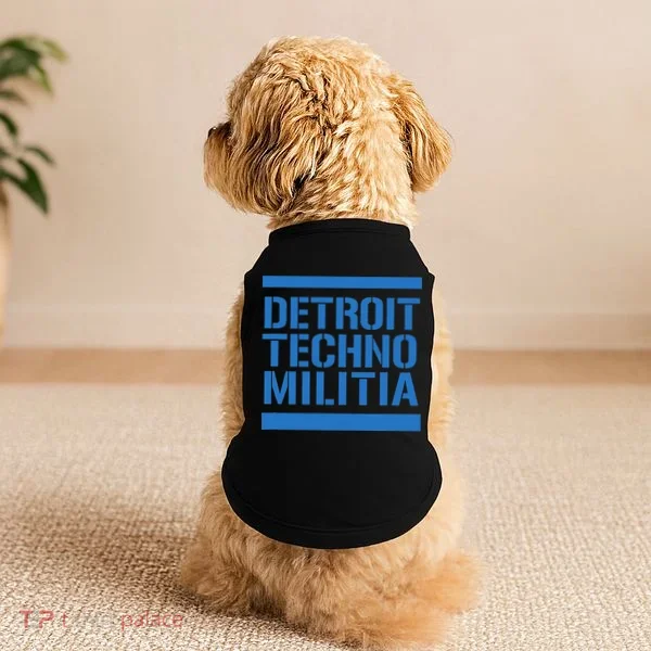 Detroit Techno Militia Blue Logo  Doggie Tank