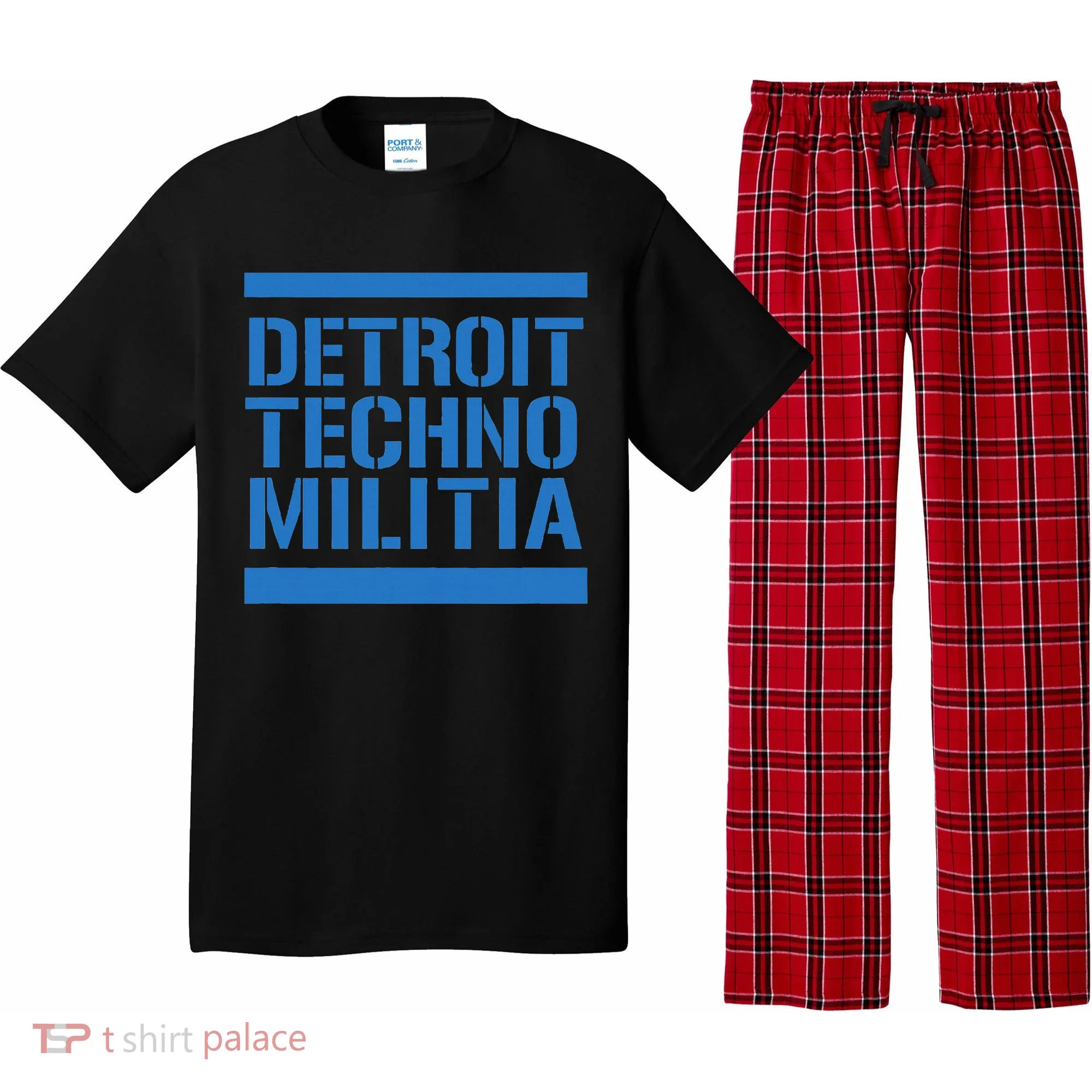 Detroit Techno Militia Blue Logo  Pajama Set