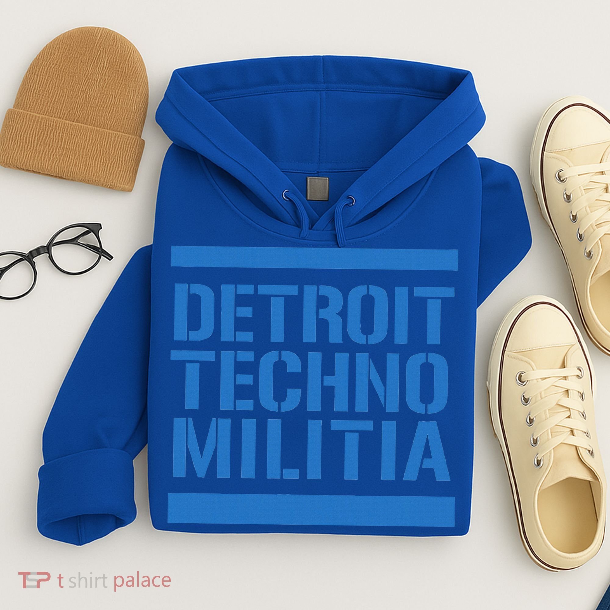 Detroit Techno Militia Blue Logo  Hoodie