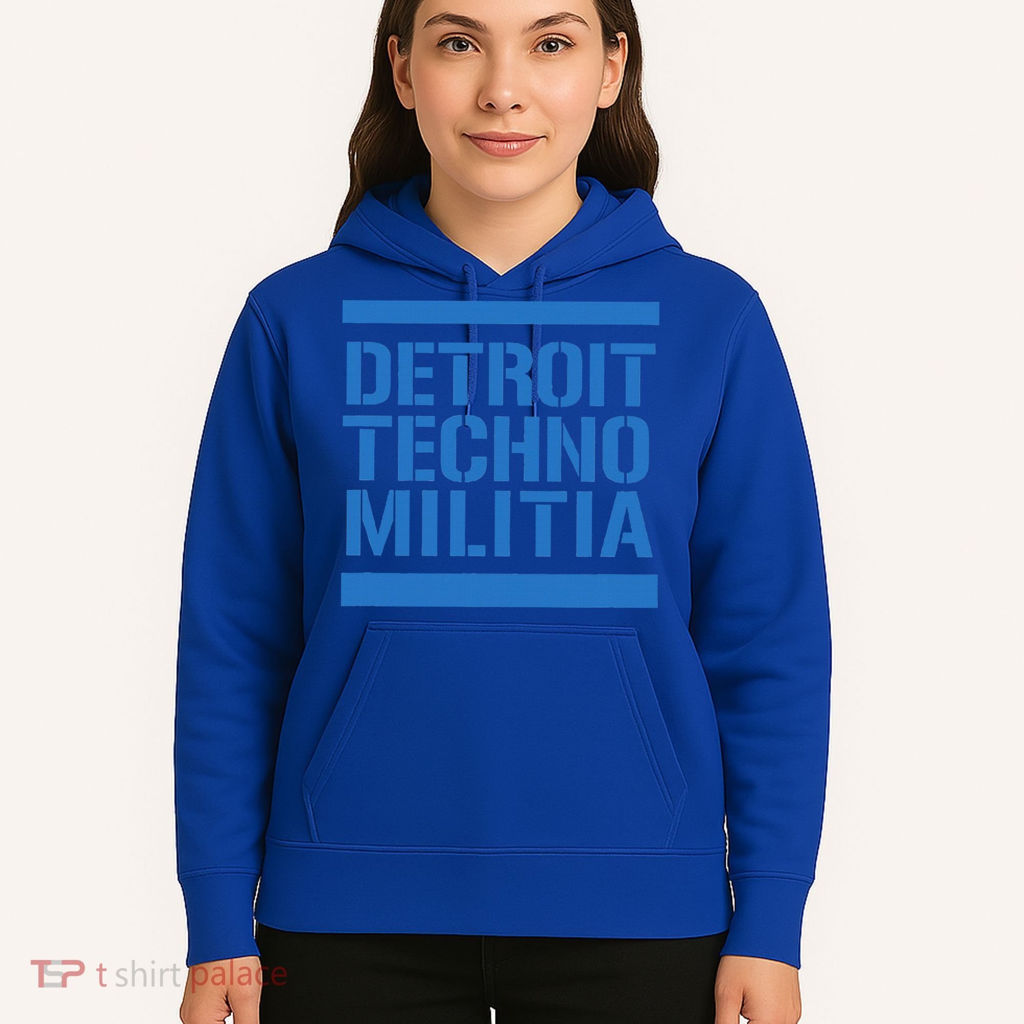 Detroit Techno Militia Blue Logo  Hoodie