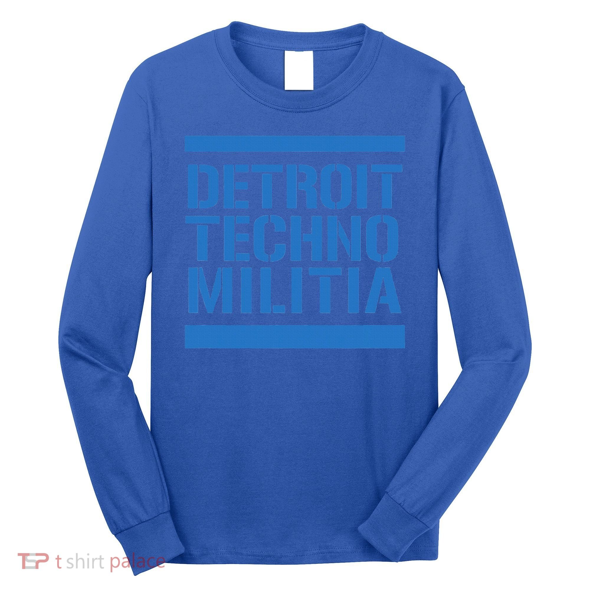 Detroit Techno Militia Blue Logo  Long Sleeve Shirt