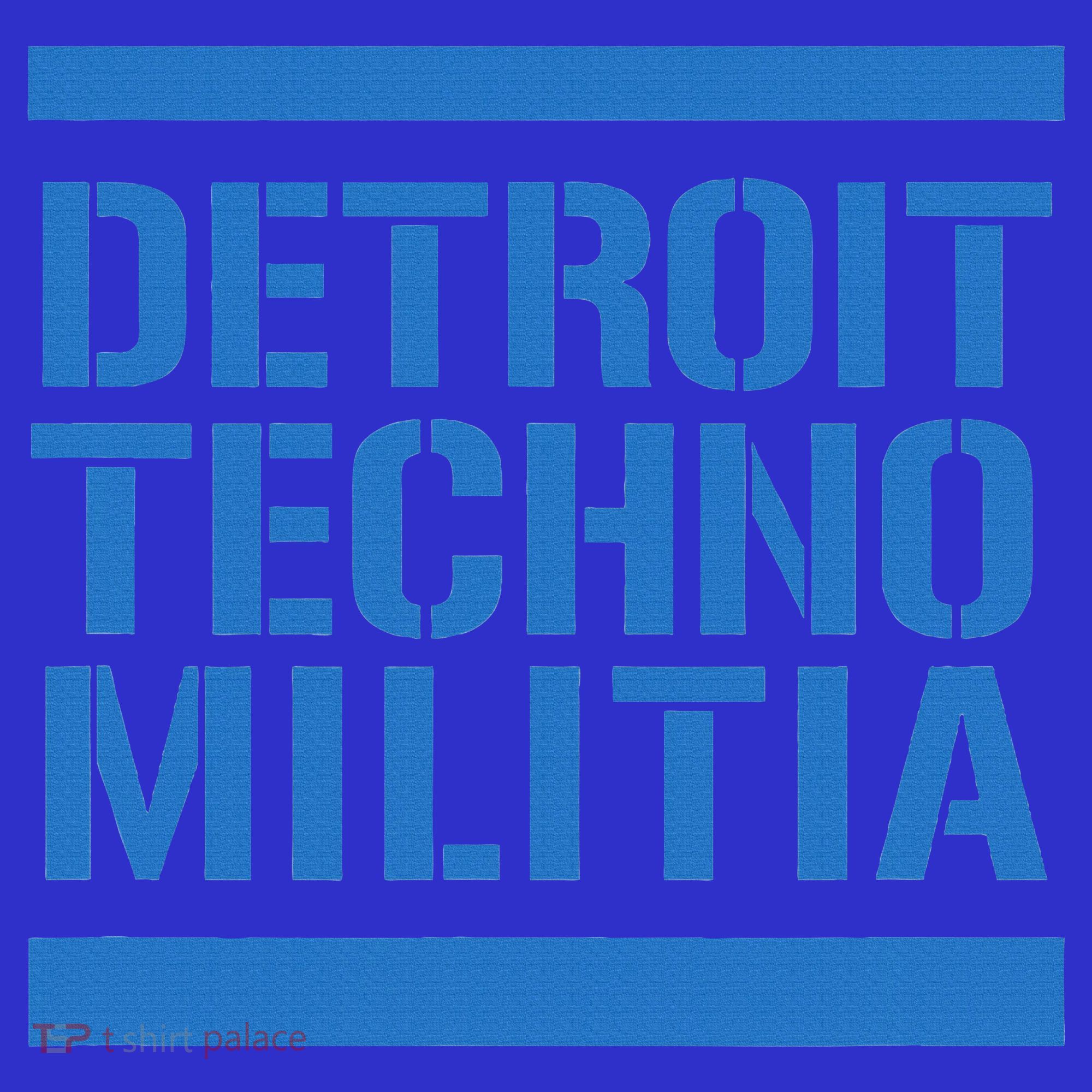 Detroit Techno Militia Blue Logo  Long Sleeve Shirt