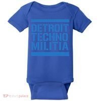 Detroit Techno Militia Blue Logo  Baby Bodysuit thumb 0