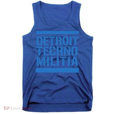 Detroit Techno Militia Blue Logo  Tank Top