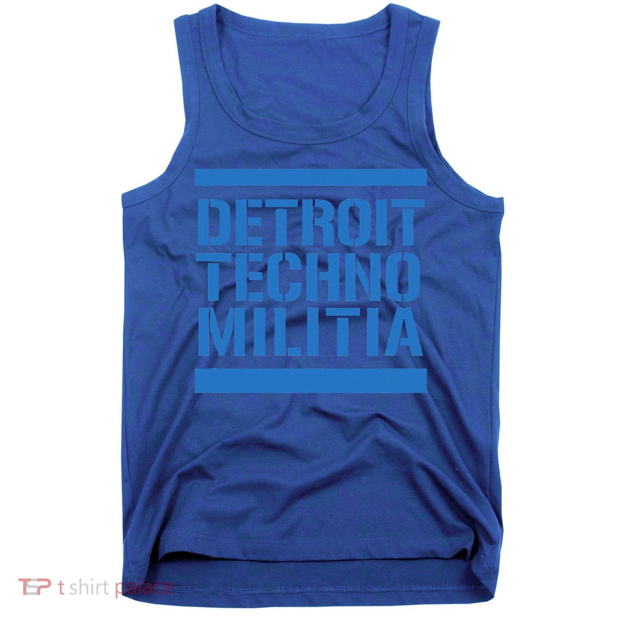 Detroit Techno Militia Blue Logo  Tank Top