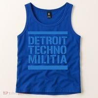 Detroit Techno Militia Blue Logo  Tank Top thumb 2
