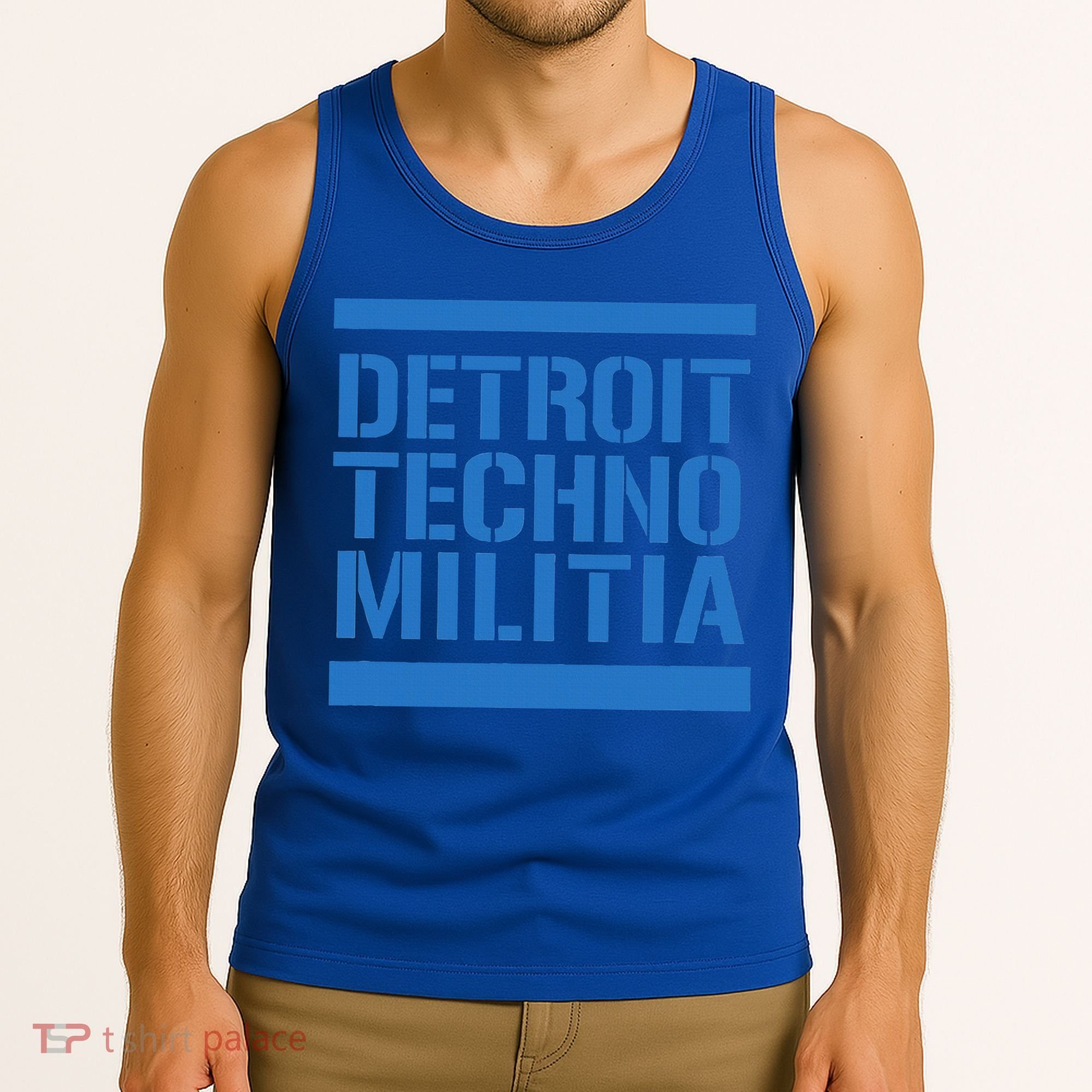 Detroit Techno Militia Blue Logo  Tank Top