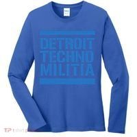 Detroit Techno Militia Blue Logo  Women's Long Sleeve Shirt thumb 0