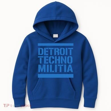 Detroit Techno Militia Blue Logo  Kids Hoodie