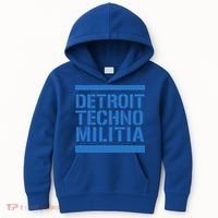 Detroit Techno Militia Blue Logo  Kids Hoodie thumb 0