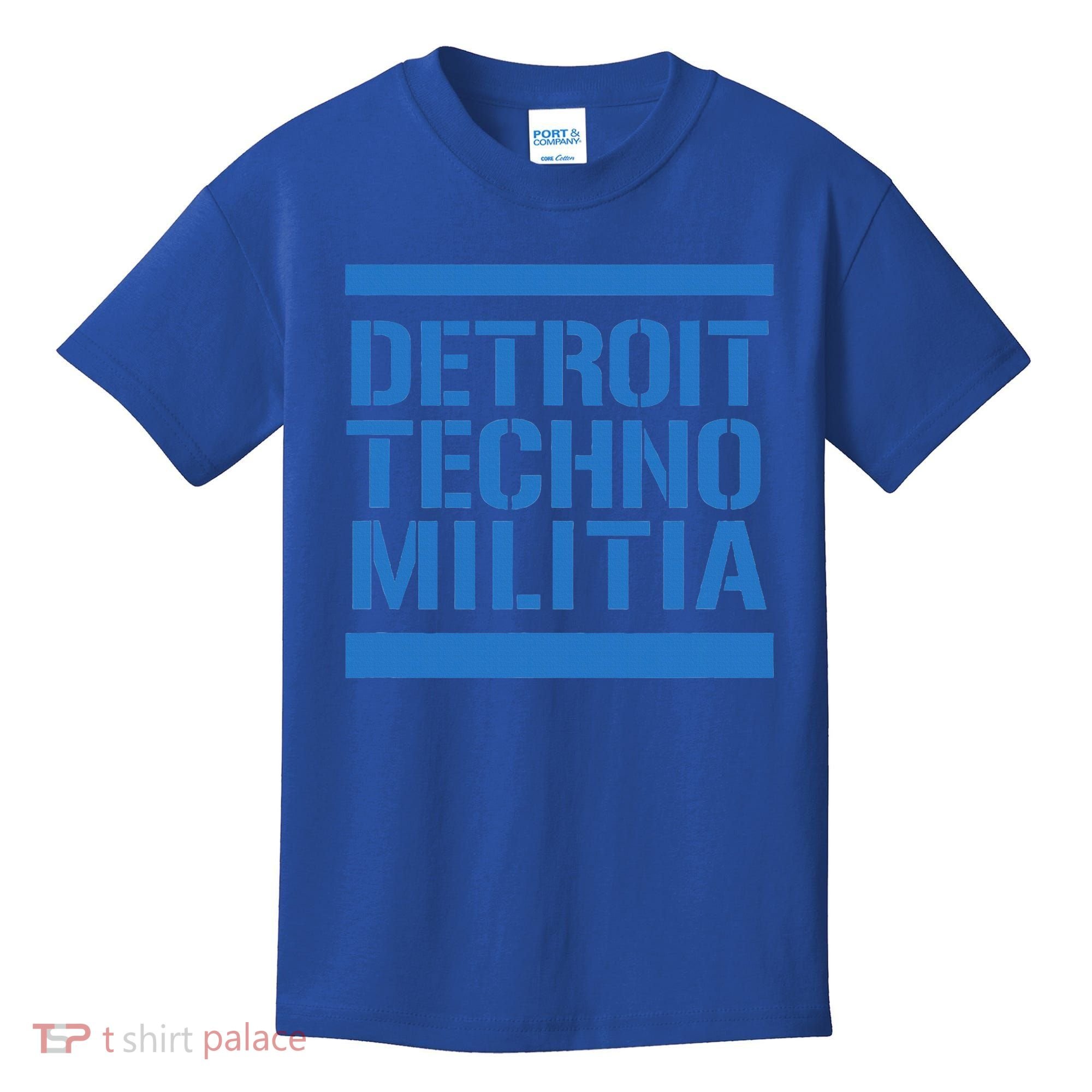 Detroit Techno Militia Blue Logo  Kids T-Shirt