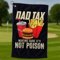 Dad Tax Making Sure It's Not Poison Funny Father's Day Golf Towel thumb 1