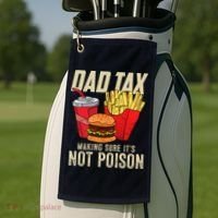 Dad Tax Making Sure It's Not Poison Funny Father's Day Golf Towel thumb 2