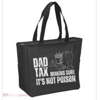 Dad Tax Making Sure Its Not Po.Ison Funny Joke Father’S Day Tote Bag thumb 2