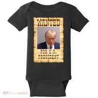 Donald Trump Mug Shot Wanted For US President Baby Bodysuit thumb 0