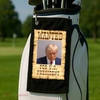 Donald Trump Mug Shot Wanted For US President Golf Towel thumb 2