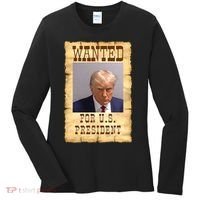 Donald Trump Mug Shot Wanted For US President Women's Long Sleeve Shirt thumb 0